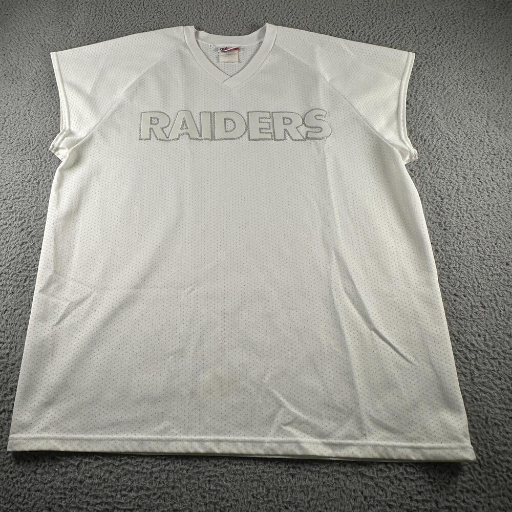 Vtg Raiders Football Jersey Size XL White NFL Majestic Mesh Practice Made USA